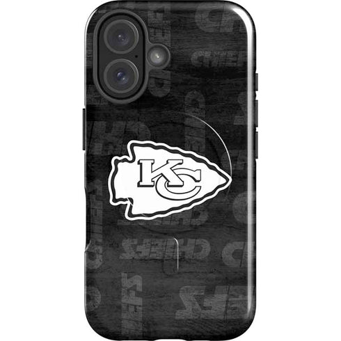 NFL Kansas City Chiefs Black & White iPhone 16 Plus Magsafe Impact Case